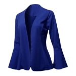 Funmoon veste femmes blazer ouvert manches longues et la mode pour bleu