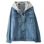 Funmoon veste femmes casual jean manches longues en denim poches r�tro de cow - boy