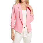 Funmoon veste femmes manches 3 - 4 blazer ouvert avant cardigan court costume de de travail de bureau ...