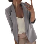 Funmoon veste femmes manches longues blazer ouvert avant cardigan court costume de de travail de bureau ...