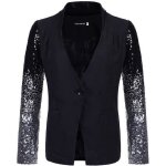 Funmoon veste femmes paillettes blazer lgant pissures manchettes slim