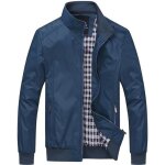 Funmoon veste hommes debout col veste couleur unie veste printemps et automne veste Funmoon veste hommes debout col veste couleur unie veste printemps et automne veste