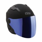 Fury casque jet fast noir mat avec visi�re miroir bleu