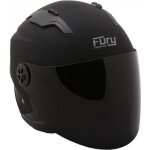 Fury casque jet fast noir mat avec visière teintée Fury casque jet fast noir mat avec visière teintée