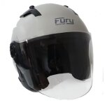 Fury casque jet race blanc casse