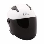 Fury casque jet race blanc mat avec visière teintée Fury casque jet race blanc mat avec visière teintée