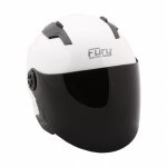 Fury casque jet race blanc avec visi�re teint�e