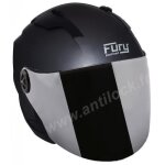 Fury casque jet race gris mat avec visire miroir iridium