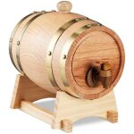 Relaxdays tonneau pour boissons 125 litre bois de chne support & robinet whisky vin spiritueux cubi ...
