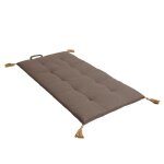 Futon color� avec 4 pompons en jute vison 60 x 120 cm