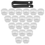 Fydun cache - �crou de roue de moyeu 20 pi�ces 17mm voiture pneu moyeu de roue couvre �crou �crou boulon ...