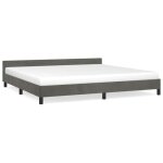 Fydun cadre de lit avec t�te de lit gris fonc� 200x200 cm velours ab347592 cn012