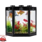 Fydun petit aquarium daquarium petit r�servoir de poisson hex forme superimposable mini r�servoir animalerie ...