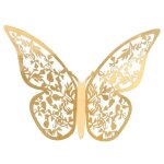 Stickers muraux - fydun - papillon - 12 pi�ces - texture en m�tal - d�coration int�rieure