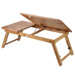 Fydun support de support de plateau de lecture pliable pour ordinateur portable en bambou r�glable table ...