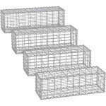 4 x gabions de pierre 100 x 30 x 30 cm m�tallique galvanis� banc de jardin jardini�re � gabion songmics ...