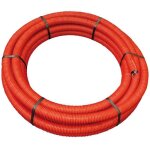 Gaine annel�e pour �lectricit� - � 40 mm - 25 m�tres - rouge - poly�thyl�ne - r�sistant aux uv