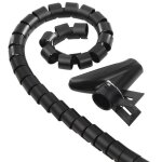 Gaine de c�ble flexible en spirale - hama - 30 mm - 15 m - noir - r�duit les risques de tr�buchement