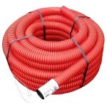 Gaine tpc rouge - polieco -  40 mm x 50 mtres - double peau - extrieur
