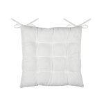 Galette de chaise carre en velours ctel ecru 38x38 cm