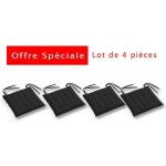 Galette de chaise futon - noir - lot de 4 - 40x40 cm - 100% coton - style contemporain