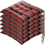 Galettes de chaise - haopyou - lot de 6 - 40x40 cm - d�houssable - lavable - blanc