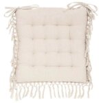 Galette de chaise macra en macramé blanc ivoire 40x40cm - atmosphera createur dinterieur Galette de chaise macra en macramé blanc ivoire 40x40cm - atmosphera createur dinterieur