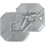 Galette de chaise � rabats et nouettes gris clair 40x40 cm