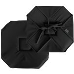 Galette de chaise � rabats et nouettes noir 40x40 cm