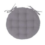 Galette de chaise ronde - paris prix - leana - 38 cm - coton - gris - confortable