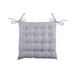 Galette de chaise 40x40 cm matelass�e 16 points - gris - 2 nouettes
