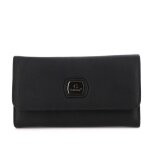 Gallantry - portefeuille femme compagnon long 3 volets multifonction - noir