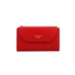 Gallantry - portefeuille femme longue tri - pli pu cuir matelass� - rouge
