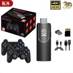 Game stick k8 et console de jeu avec deux manettes sans fil 40000 jeux 4k 3d 64go