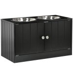 Pawhut - gamelle double - mdf - 60x30x35. 5cm - noir Pawhut - gamelle double - mdf - 60x30x35. 5cm - noir