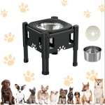 Gamelle sur�lev�e pour chien mengda - hauteur r�glable - noir
