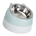 Gamelle surleve - vvikizy - double bol - inclinaison 15 - antidrapante - plastique bleu