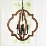 Lustre - ganeed - orb vintage - 4 lumi�res - cha�ne r�glable - m�tal et bois