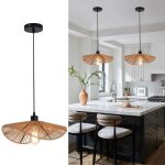 Ganeed lustre boh�me en rotin lustre lustre lustre moderne en bambou tricot� lampe simple ferme chambre ...