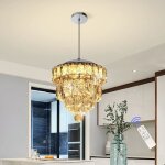 Ganeed mini lustre en cristal lustre encastr� en cristal � led dimmable avec t�l�commande pour couloir(18w ...
