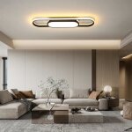 Plafonnier led moderne ganeed - noir - dimmable avec t�l�commande - 40w - 3000 - 6500k