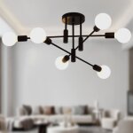 Ganeed suspensionsuspension industrielle moderne � 6 lumi�res r�glable noire pour foyer de cuisine m�tal ...