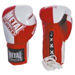 Gants de boxe pro metal boxe curtex - rouge - 12 oz
