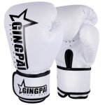 Gants de boxe - professionnels - cuir - sparring - kickboxing - muay thai - blanc