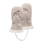 Gants brod�s mouton cr�me mixte b�b� - isotoner - taille 2 / 4 ans - polyester - 1 paire de moufles