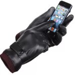 Gants de conduite hommes gants en cuir avec textos pour cran tactile gants dhiver chauds noir doublure ...