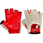 Gants de conduite mitaine - business square - sans doigts - demi - doigts en cuir - rouge - taille m