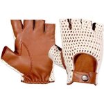 Gants de conduite mitaine - sans doigts - demi - doigts en cuir sans doublure  crochet de coton sur ...