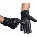 Gants cuir homme hiver noir rembourrage polaire interne Gants cuir homme hiver noir rembourrage polaire interne