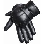 Gants cuir homme scratch noir rembourage polaire